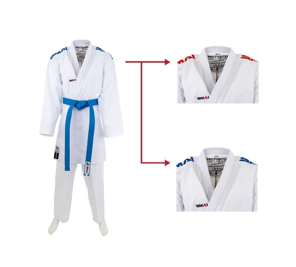 PRO FIGHTER KUMITE GI PAKKE - RØD OG BLÅ JAKKE
