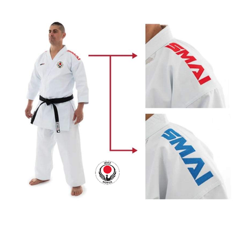 WIKF - KAMINARI X 14oz PREMIUM KATA GI PAKKE - RØD OG BLÅ JAKKE