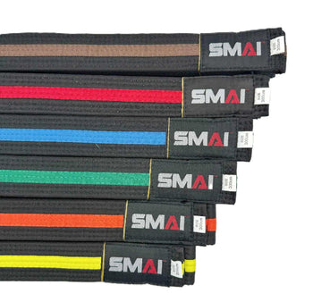 KAMPSPORTBELTE - SORTBELTE MED FARGESTRIPE