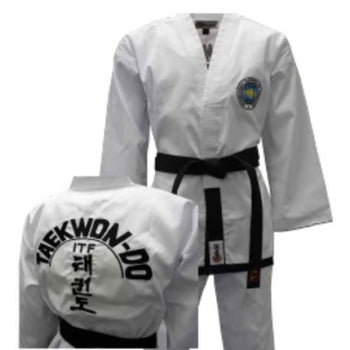 ITF TAEKWONDO DOBOK - 8OZ RIBBET SORT TRIM