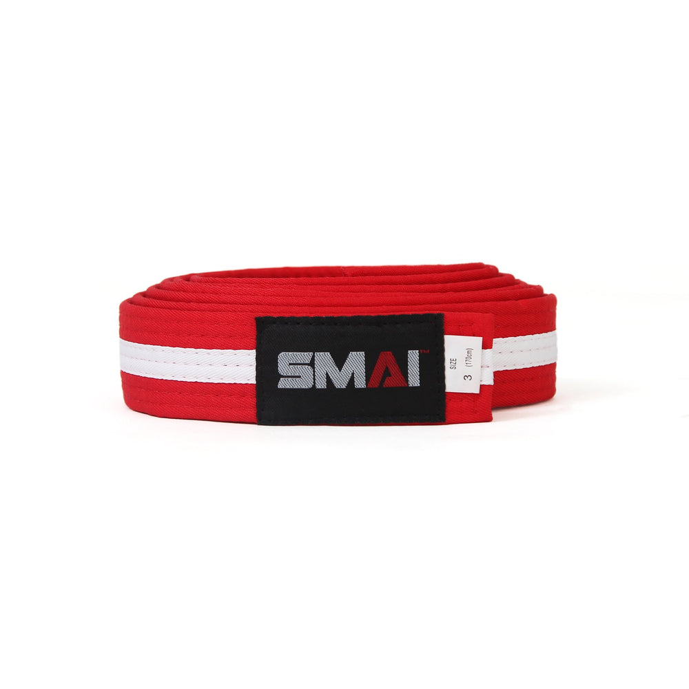 KAMPSPORTBELTE - FARGE BELTE MED HVIT STRIPE