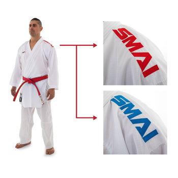 INAZUMA 6oz PREMIUM KUMITE GI PAKKE - RØD OG BLÅ JAKKE