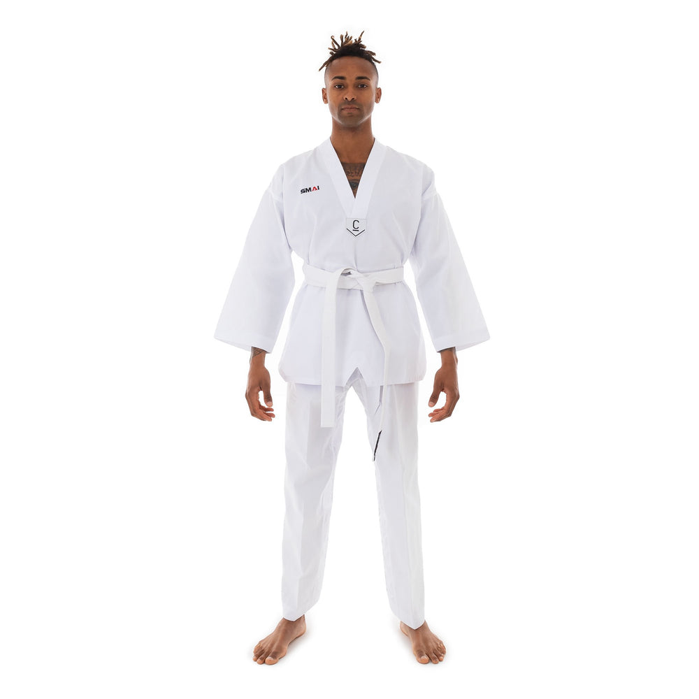 TAEKWONDO CLASSIC - 08oz RIBBET DOBOK - HVIT V