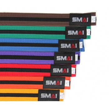 KAMPSPORTBELTE - FARGE BELTE MED SORT STRIPE